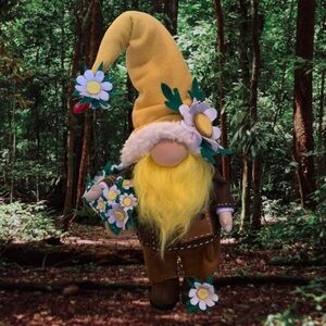 Scandinavian Daisy Gnome Doll - Handmade